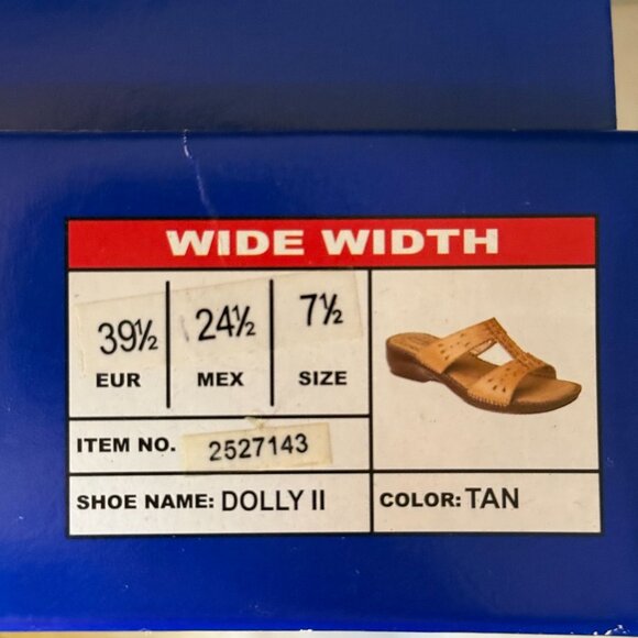 Dr. Scholls Dolly II Leather Sandals Wide Width Tan Womens Size 7.5 - Picture 3 of 16